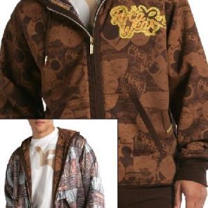 Long Sleeve Record Reversible Front Zip Hoodie by Rocawear