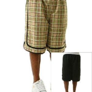 K1X REVERSIBLE PLAID ATHLETIC SHORTS