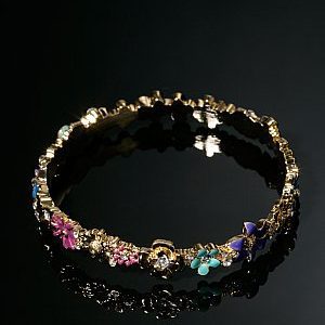 Floral Bangle Bracelet
